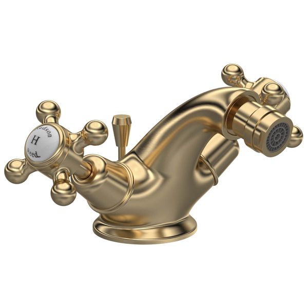 Alternate image of Hudson Reed Topaz Traditional Bidet Mixer Tap with Pop Up Waste - Crosshead Handles