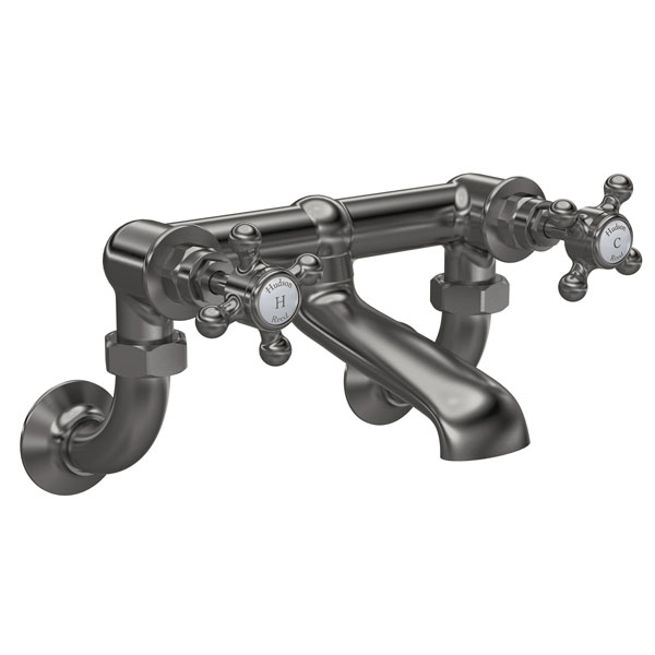 Alternate image of Hudson Reed Topaz Traditional Bridge Bath Filler Tap - Wall Mounted - Crosshead Handles