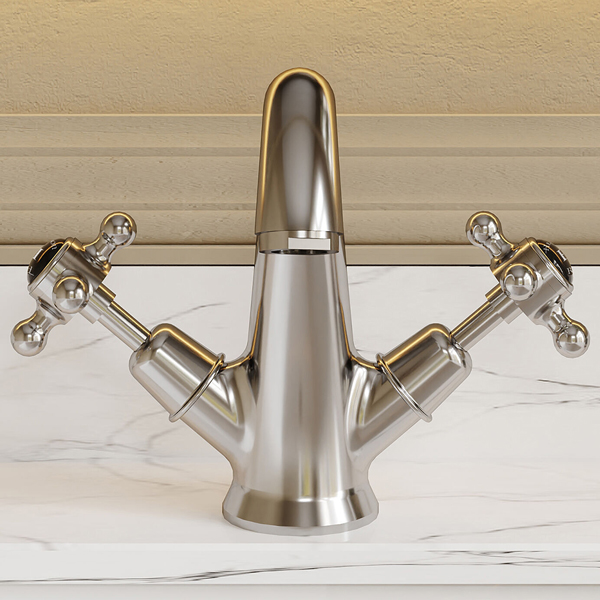 Alternate image of Hudson Reed Topaz Traditional Basin Mixer Tap with Pop-Up Waste - Crosshead Handle