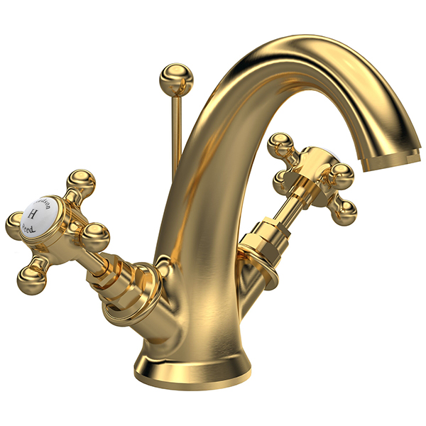 Alternate image of Hudson Reed Topaz Traditional Basin Mixer Tap with Pop-Up Waste - Crosshead Handle