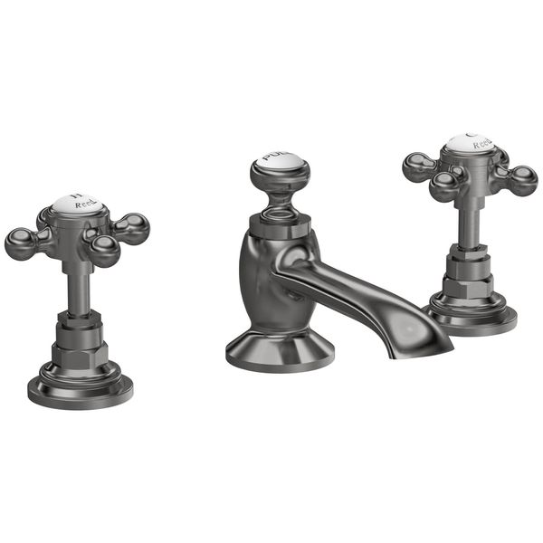 Alternate image of Hudson Reed Topaz 3 Hole Traditional Basin Mixer Tap with Pop-Up Waste - Crosshead Handles