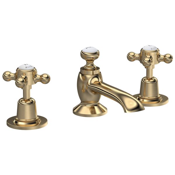 Alternate image of Hudson Reed Topaz 3 Hole Traditional Basin Mixer Tap with Pop-Up Waste - Crosshead Handles