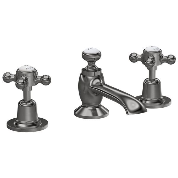 Alternate image of Hudson Reed Topaz 3 Hole Traditional Basin Mixer Tap with Pop-Up Waste - Crosshead Handles