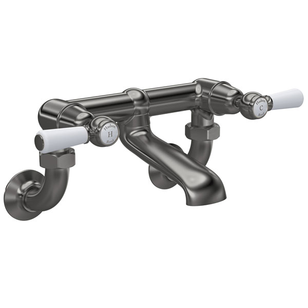 Alternate image of Hudson Reed Topaz Traditional Bridge Bath Filler Tap - Wall Mounted - Lever Handles