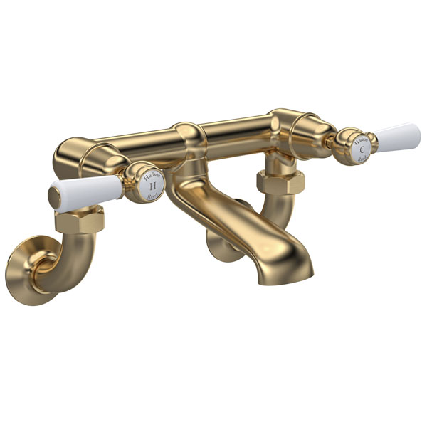 Alternate image of Hudson Reed Topaz Traditional Bridge Bath Filler Tap - Wall Mounted - Lever Handles
