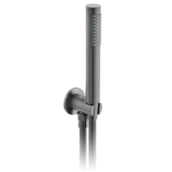 Alternate image of Vado Individual Round Shower Handset with Integrated Wall Outlet and Hose