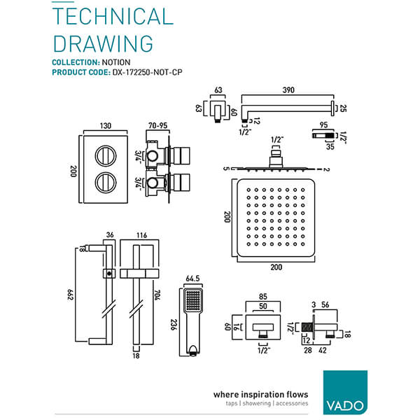 Technical drawing QS-V115054 / DX-172250-NOT-CP