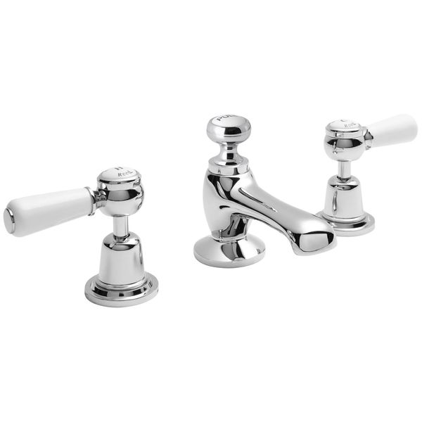 Additional image of Hudson Reed Topaz 3 Hole Traditional Basin Mixer Tap with Pop-Up Waste - Lever Handles