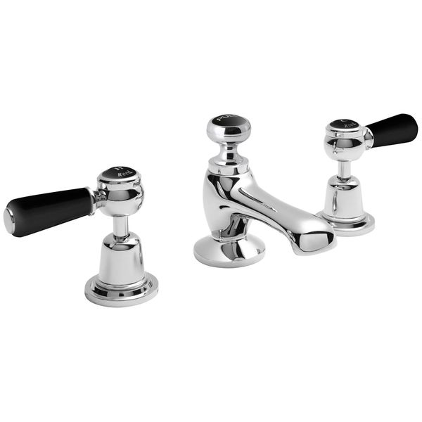 Alternate image of Hudson Reed Topaz 3 Hole Traditional Basin Mixer Tap with Pop-Up Waste - Lever Handles