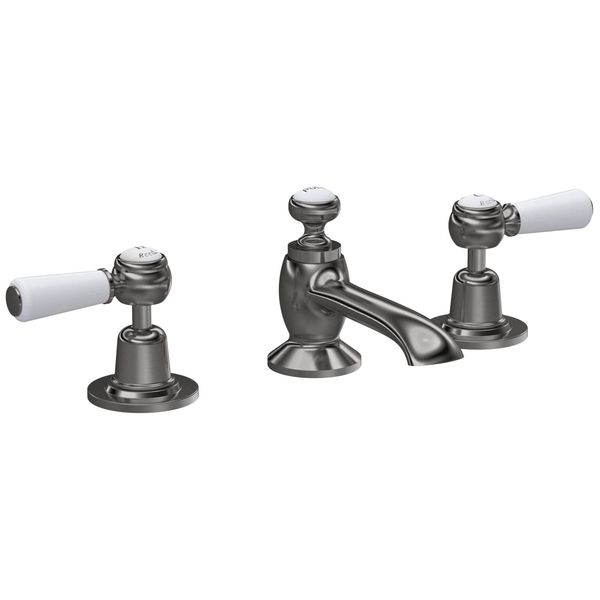 Alternate image of Hudson Reed Topaz 3 Hole Traditional Basin Mixer Tap with Pop-Up Waste - Lever Handles