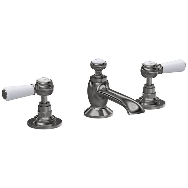 Alternate image of Hudson Reed Topaz 3 Hole Traditional Basin Mixer Tap with Pop-Up Waste - Lever Handles