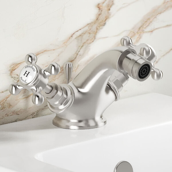 Alternate image of Hudson Reed Topaz Traditional Bidet Mixer Tap with Pop Up Waste - Crosshead Handles