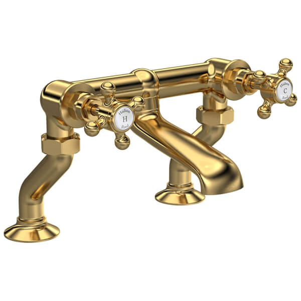 Alternate image of Hudson Reed Topaz Traditional Bridge Bath Filler Tap - Crosshead Handles - Deck Mounted