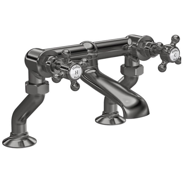 Alternate image of Hudson Reed Topaz Traditional Bridge Bath Filler Tap - Crosshead Handles - Deck Mounted