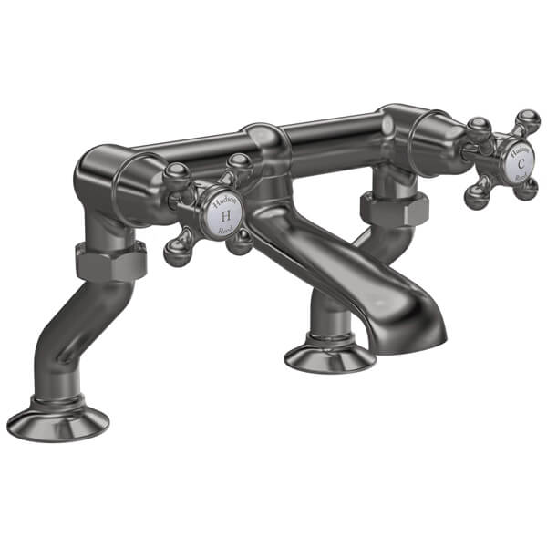 Alternate image of Hudson Reed Topaz Traditional Bridge Bath Filler Tap - Crosshead Handles - Deck Mounted