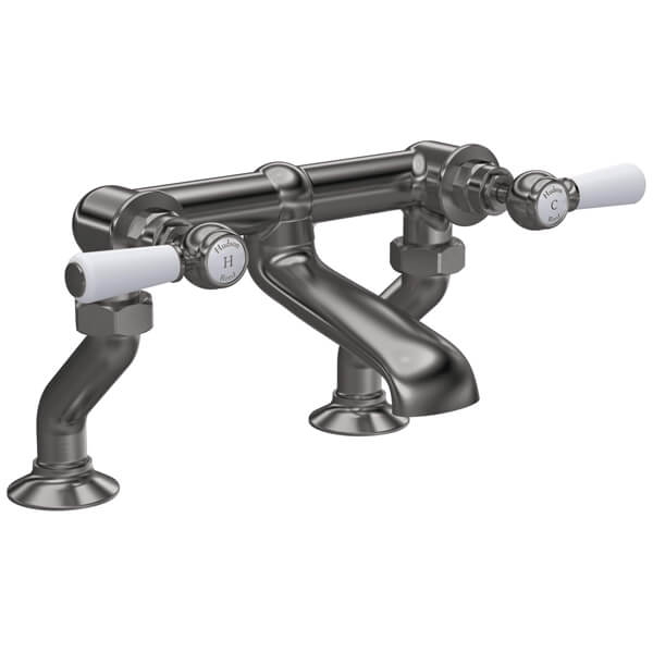 Alternate image of Hudson Reed Topaz Traditional Bridge Bath Filler Tap - Lever Handles - Deck Mounted