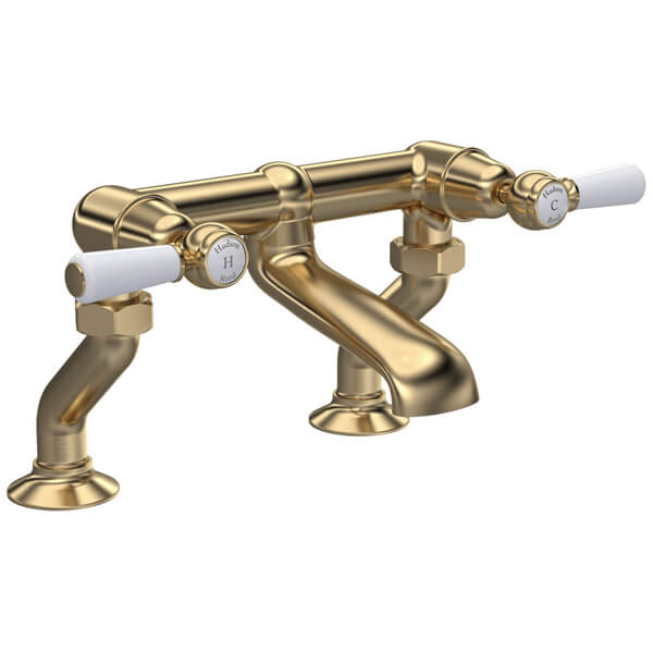 Alternate image of Hudson Reed Topaz Traditional Bridge Bath Filler Tap - Lever Handles - Deck Mounted
