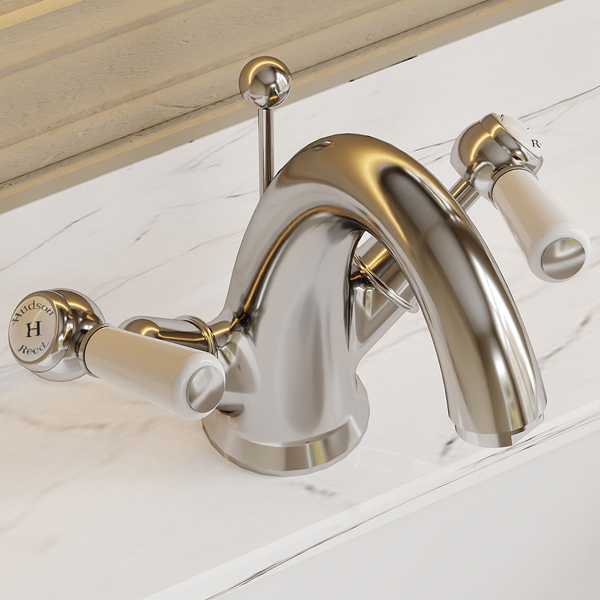 Alternate image of Hudson Reed Topaz Traditional Basin Mixer Tap with Pop-Up Waste - Lever Handle