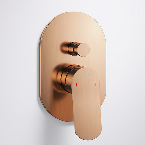 Additional image of Flova Ascend Concealed Manual Shower Valve with Diverter and SmartBOX - Oval Trim