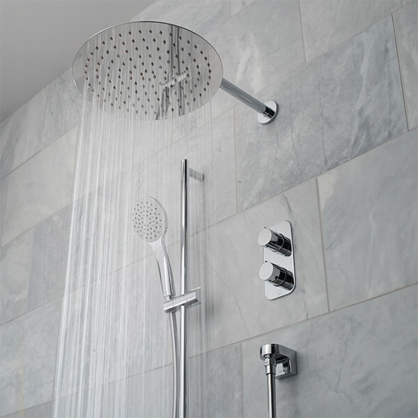 Additional image of Vado Tablet Altitude Chrome Concealed Mixer Valve with Shower Head and Slide Rail Kit