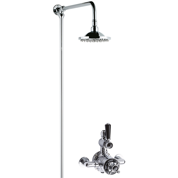 Additional image of Nuie Traditional Exposed Thermostatic Valve with Rigid Riser Shower Kit