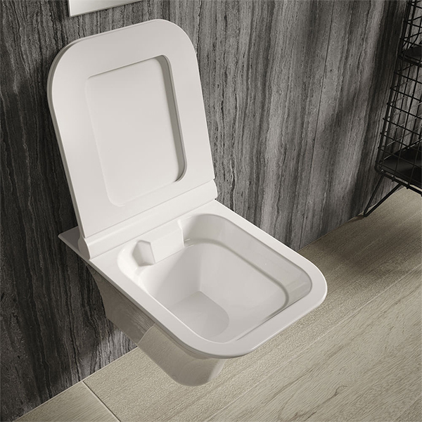 Alternate image of Nuie Square Wall Hung Rimless WC Pan with Soft Close Seat and Concealed Cistern