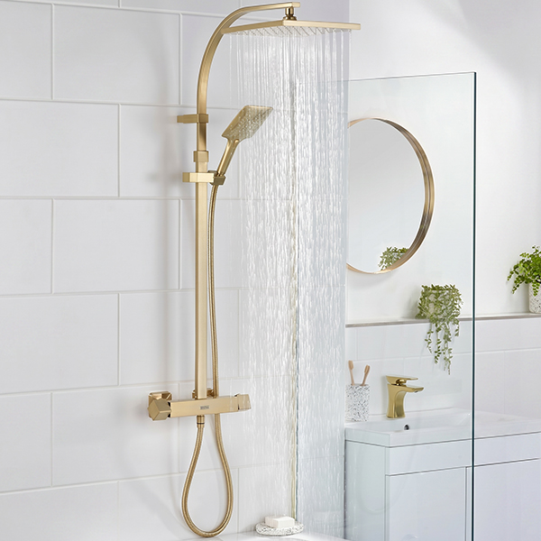 Alternate image of Bristan Quadrato Safe Touch Thermostatic Rigid Riser Bar Shower Kit