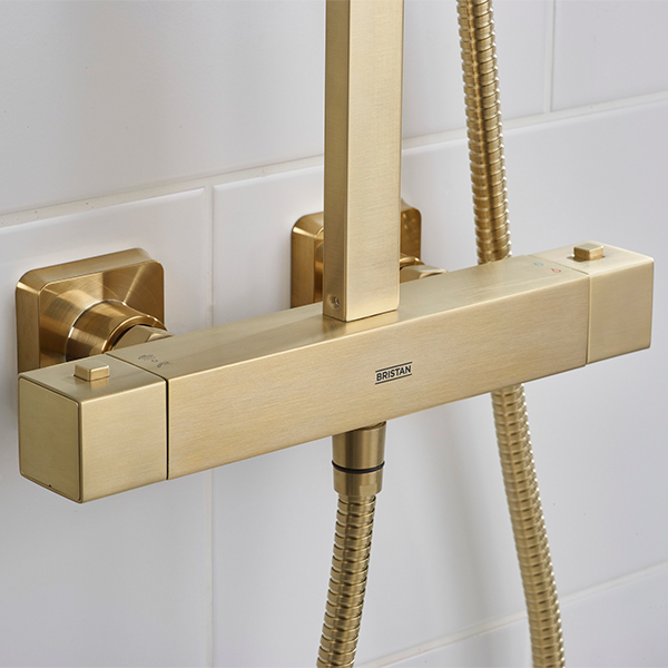 Alternate image of Bristan Quadrato Safe Touch Thermostatic Rigid Riser Bar Shower Kit
