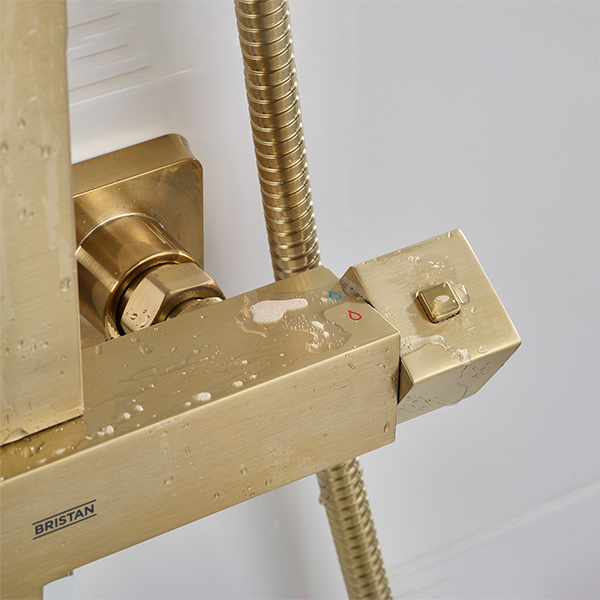 Alternate image of Bristan Quadrato Safe Touch Thermostatic Rigid Riser Bar Shower Kit
