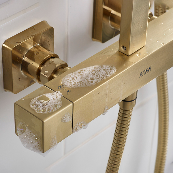 Alternate image of Bristan Quadrato Safe Touch Thermostatic Rigid Riser Bar Shower Kit
