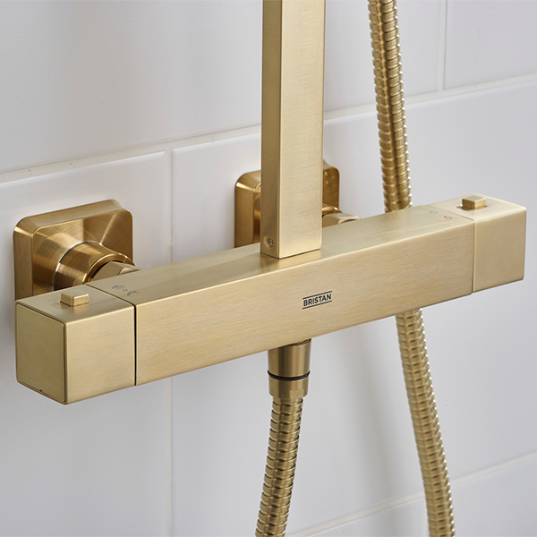 Alternate image of Bristan Quadrato Safe Touch Thermostatic Rigid Riser Bar Shower Kit
