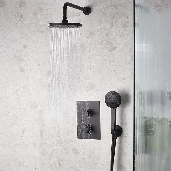 Additional image of Bristan Prism Recessed Thermostatic Shower Valve with Fixed Head and Handset Kit