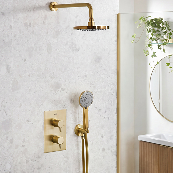 Alternate image of Bristan Prism Recessed Thermostatic Shower Valve with Fixed Head and Handset Kit
