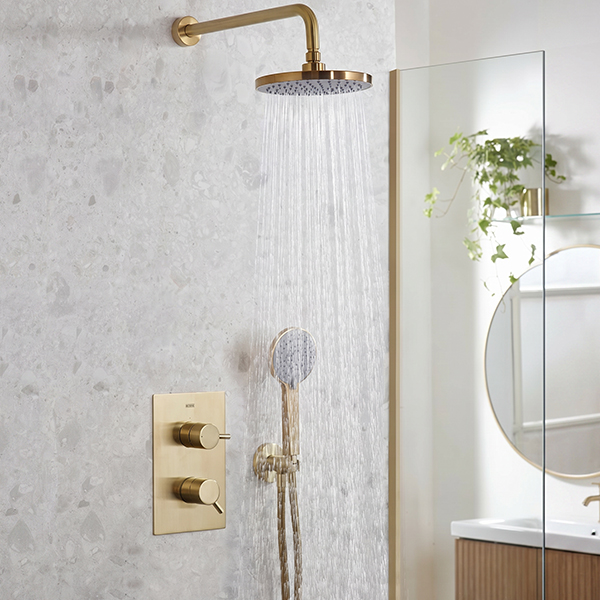 Alternate image of Bristan Prism Recessed Thermostatic Shower Valve with Fixed Head and Handset Kit
