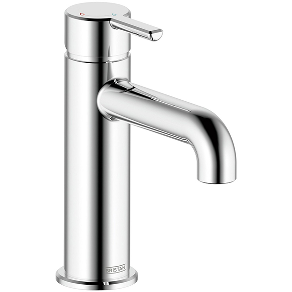 Bristan Altum Basin Mixer Tap with Curved Spout and Clicker Waste - Lever Handle