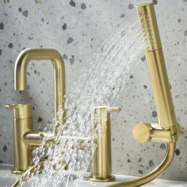 Alternate image of Bristan Altum Contemporary Bridge Bath Mixer Tap - Short Handles - Deck Mounted
