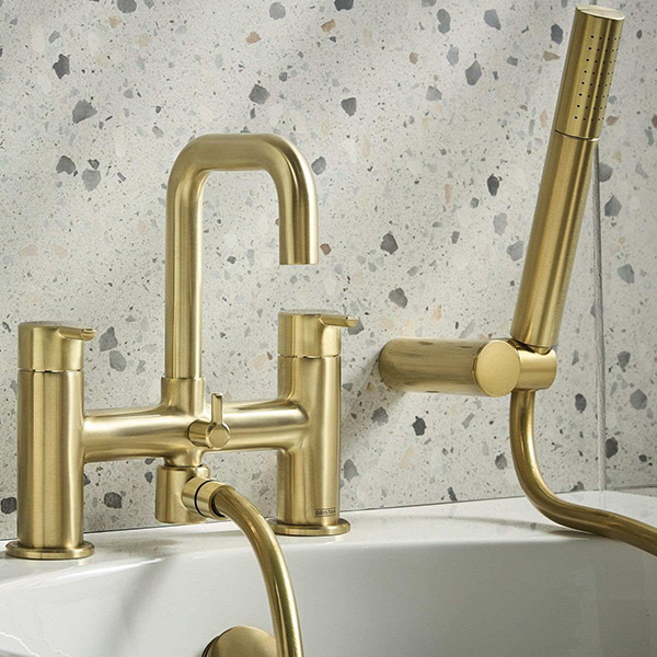 Alternate image of Bristan Altum Contemporary Bridge Bath Mixer Tap - Short Handles - Deck Mounted