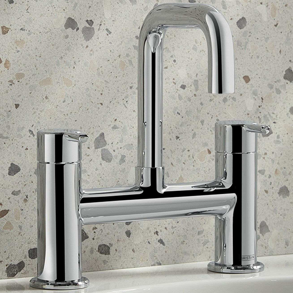 Additional image of Bristan Altum Contemporary Bridge Bath Mixer Tap - Short Handles - Deck Mounted