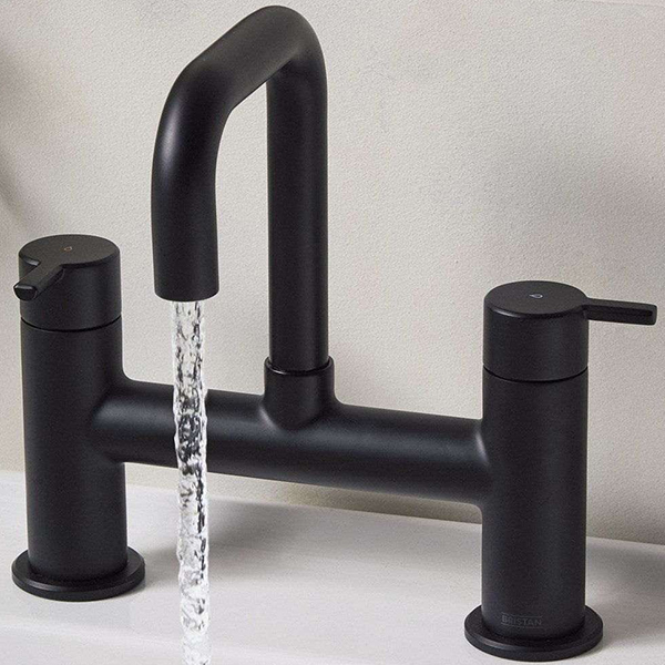 Alternate image of Bristan Altum Contemporary Bridge Bath Mixer Tap - Short Handles - Deck Mounted