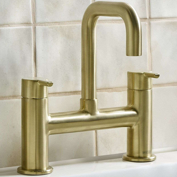Alternate image of Bristan Altum Contemporary Bridge Bath Mixer Tap - Short Handles - Deck Mounted