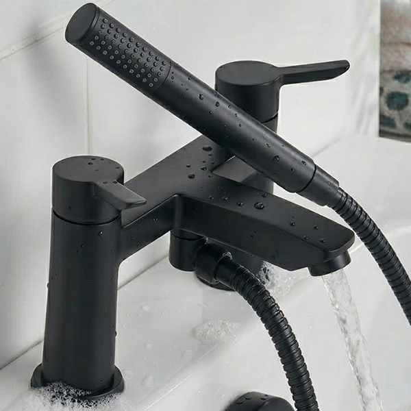 Alternate image of Bristan Apelo Contemporary Bridge Bath Mixer Tap - Designer Handles - Deck Mounted