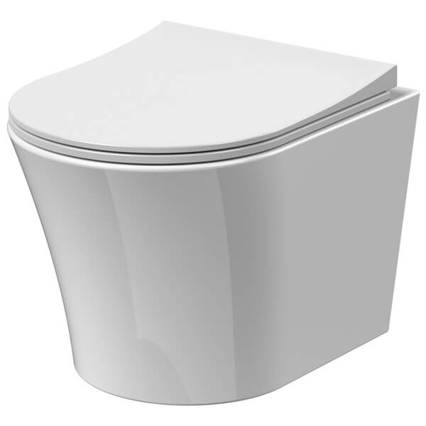 Alternate image of Nuie In5in1 Round Rimless Wall Hung Toilet with Soft Close Seat - WC Frame and Flush Plate