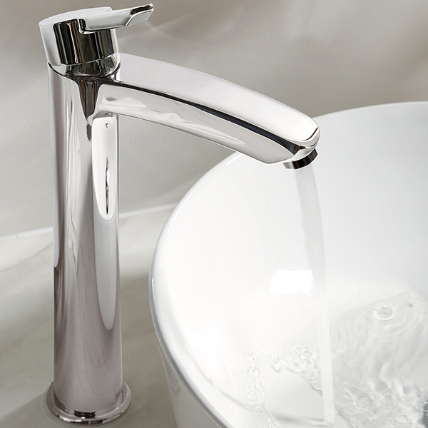 Additional image of Bristan Apelo Eco Start Chrome Tall Basin Mixer Tap with Clicker Waste - Designer Handle