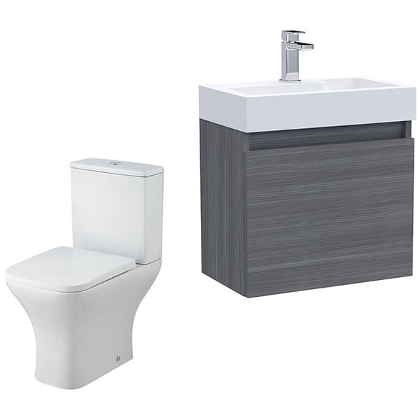 Alternate image of Nuie Deco Contemporary Wall Hung Slimeline Furniture with Basin and Toilet Pack