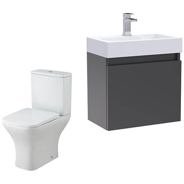 Alternate image of Nuie Deco Contemporary Wall Hung Slimeline Furniture with Basin and Toilet Pack