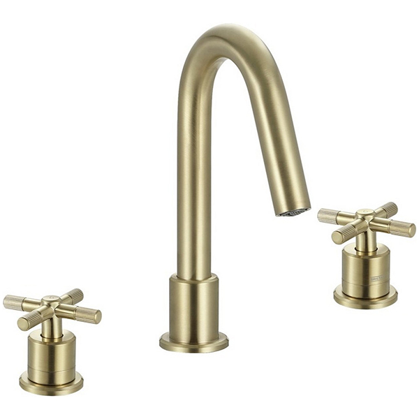 Alternate image of Bristan Cruzar Contemporary 3 Hole Basin Mixer Tap - Crosshead Handles - Deck Mounted