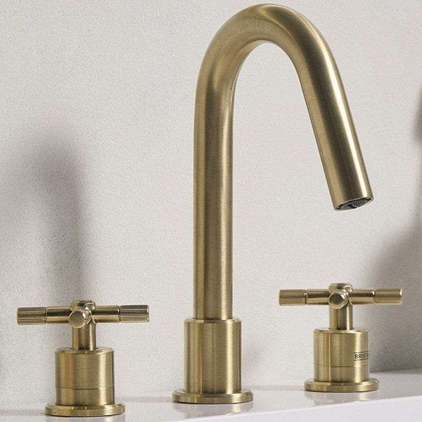 Alternate image of Bristan Cruzar Contemporary 3 Hole Basin Mixer Tap - Crosshead Handles - Deck Mounted
