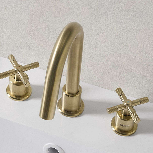 Alternate image of Bristan Cruzar Contemporary 3 Hole Basin Mixer Tap - Crosshead Handles - Deck Mounted