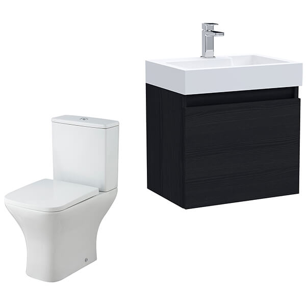 Alternate image of Nuie Deco Contemporary 500mm Wide Wall Hung Cloakroom Pack