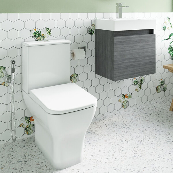Alternate image of Nuie Deco Contemporary 500mm Wide Wall Hung Cloakroom Pack